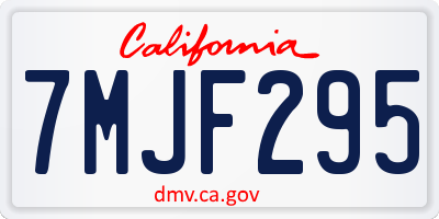 CA license plate 7MJF295