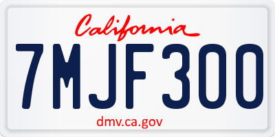 CA license plate 7MJF300