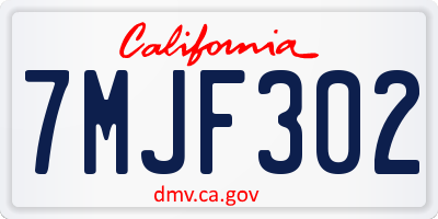 CA license plate 7MJF302