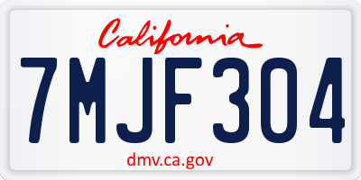CA license plate 7MJF304