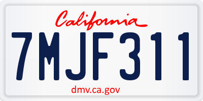 CA license plate 7MJF311