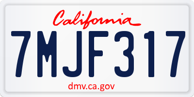 CA license plate 7MJF317