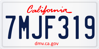 CA license plate 7MJF319