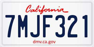 CA license plate 7MJF321