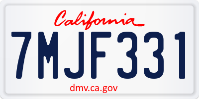 CA license plate 7MJF331