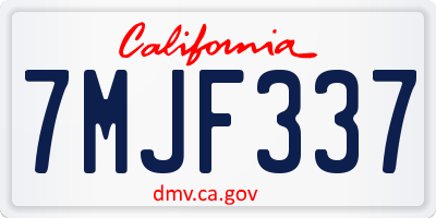 CA license plate 7MJF337