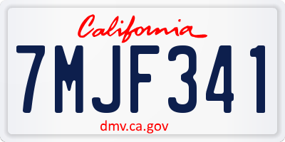 CA license plate 7MJF341
