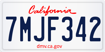 CA license plate 7MJF342