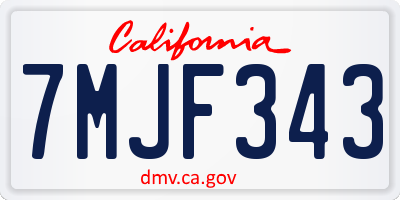 CA license plate 7MJF343