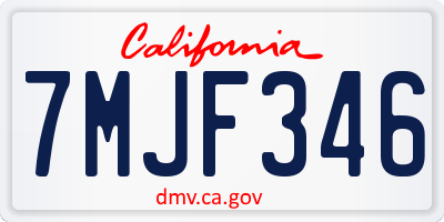 CA license plate 7MJF346