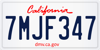 CA license plate 7MJF347