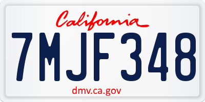 CA license plate 7MJF348