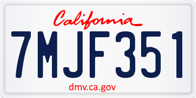 CA license plate 7MJF351