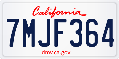CA license plate 7MJF364