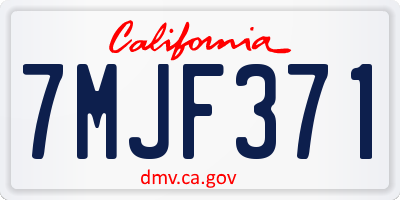 CA license plate 7MJF371
