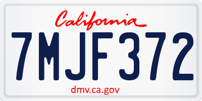CA license plate 7MJF372