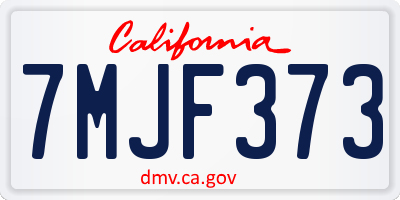 CA license plate 7MJF373