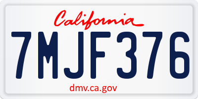 CA license plate 7MJF376