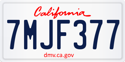 CA license plate 7MJF377