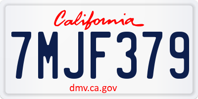 CA license plate 7MJF379