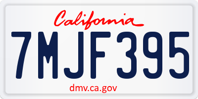 CA license plate 7MJF395