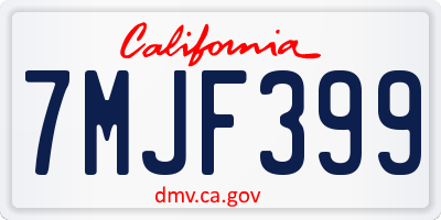CA license plate 7MJF399