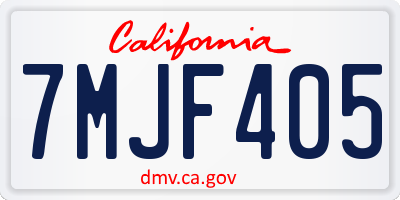 CA license plate 7MJF405