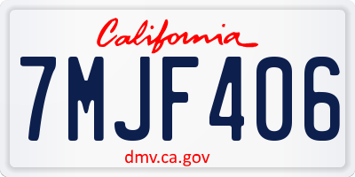 CA license plate 7MJF406