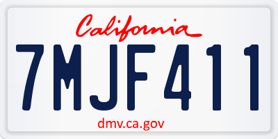 CA license plate 7MJF411
