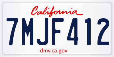 CA license plate 7MJF412