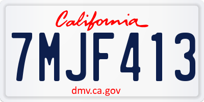 CA license plate 7MJF413
