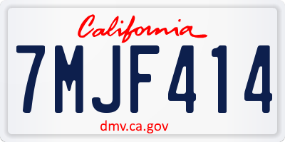 CA license plate 7MJF414