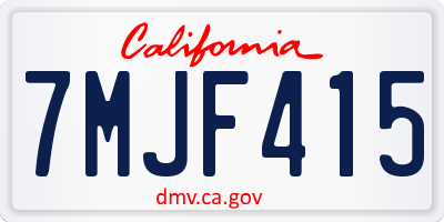 CA license plate 7MJF415