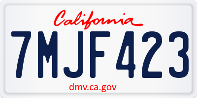 CA license plate 7MJF423