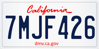 CA license plate 7MJF426