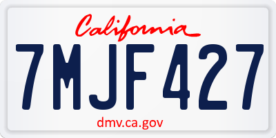 CA license plate 7MJF427