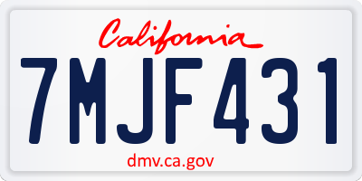 CA license plate 7MJF431