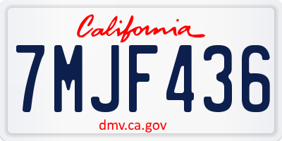 CA license plate 7MJF436