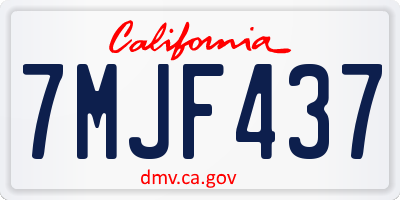 CA license plate 7MJF437