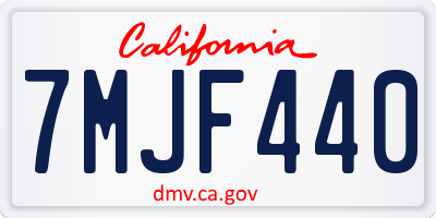 CA license plate 7MJF440