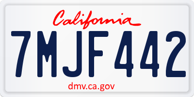 CA license plate 7MJF442