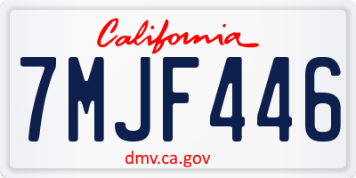 CA license plate 7MJF446