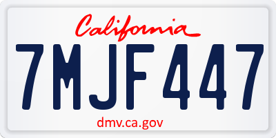 CA license plate 7MJF447