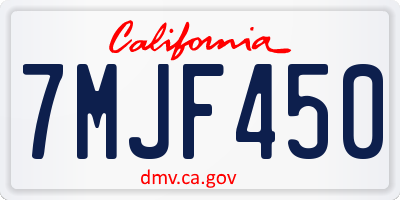 CA license plate 7MJF450