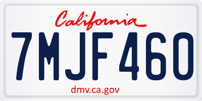 CA license plate 7MJF460