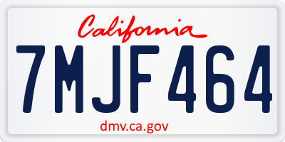 CA license plate 7MJF464