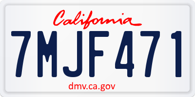 CA license plate 7MJF471