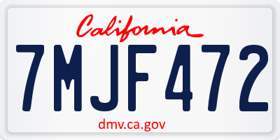 CA license plate 7MJF472