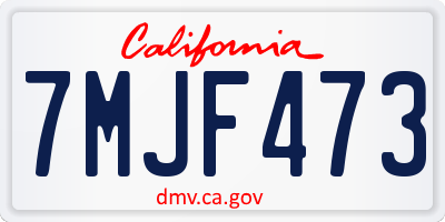 CA license plate 7MJF473