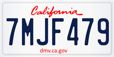 CA license plate 7MJF479